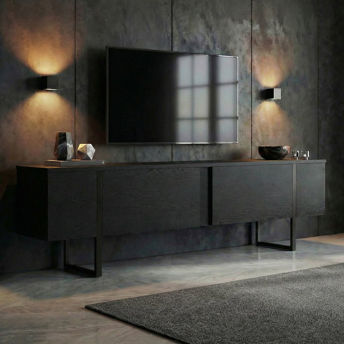Nordure Soporte para TV Onera Negro Madera Nordure Soporte para TV Onera Negro Madera